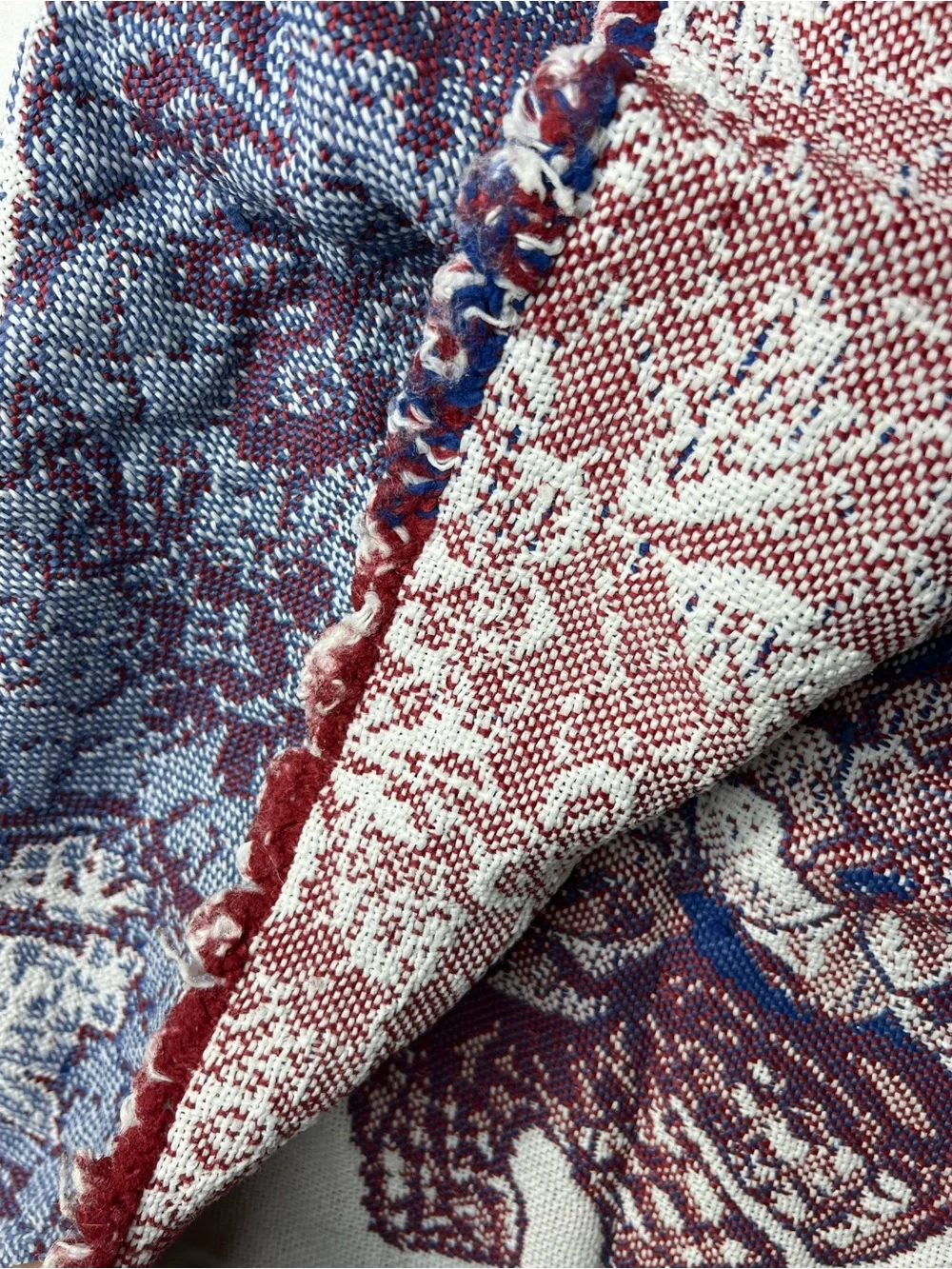 Floral Tapestry Throw Blanket Pink Blue White Colorful blanket